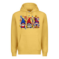 Antique Gold American gnomes with sunflowers Premium Hoodie - texasbilliewilder