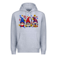 Heather Grey American gnomes with sunflowers Premium Hoodie - texasbilliewilder