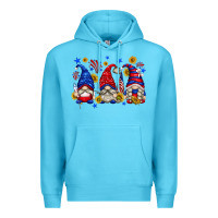 Ocean Blue American gnomes with sunflowers Premium Hoodie - texasbilliewilder