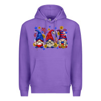 Purple American gnomes with sunflowers Premium Hoodie - texasbilliewilder