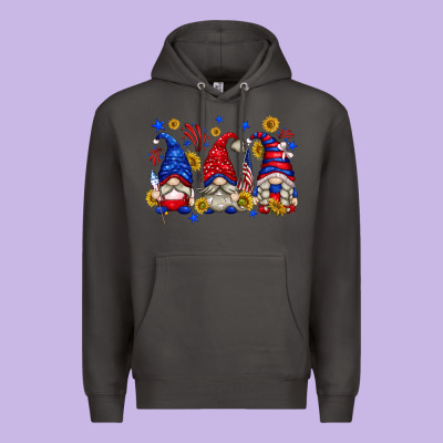 American Gnomes With Sunflowers Premium Hoodie Designed By Texasbilliewilder