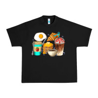 Black Breakfast Coffee Cups Urban Heavy Tee - Artiststas