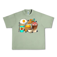 Oil Green Breakfast Coffee Cups Urban Heavy Tee - Artiststas