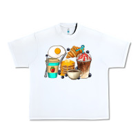 White Breakfast Coffee Cups Urban Heavy Tee - Artiststas
