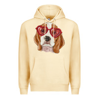 Pina Colada beagle with love glasses Premium Hoodie - RanaPortraitStore
