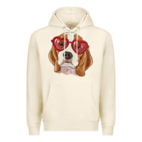 Tofu beagle with love glasses Premium Hoodie - RanaPortraitStore