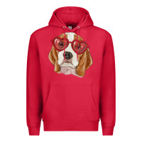 Cardinal beagle with love glasses Premium Hoodie - RanaPortraitStore