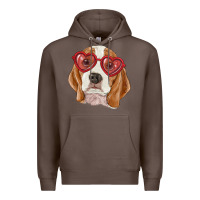 Coffee beagle with love glasses Premium Hoodie - RanaPortraitStore