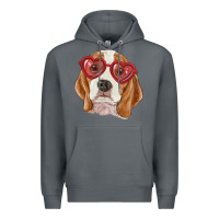 Rock beagle with love glasses Premium Hoodie - RanaPortraitStore