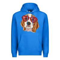 True Royal beagle with love glasses Premium Hoodie - RanaPortraitStore