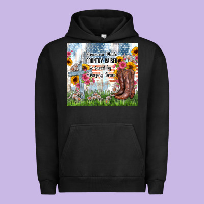 Christian Western American Made Country Raised Urban Hoodie Designed By Zillion Design Studio