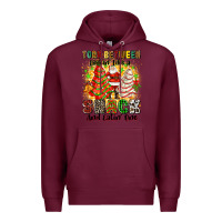 Burgundy torn between looki like a snack and eatin one Premium Hoodie - Zillion Design Studio