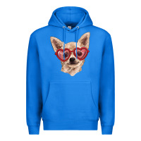 True Royal chihuahua dog with love glasses Premium Hoodie - RanaPortraitStore