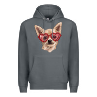 Rock chihuahua dog with love glasses Premium Hoodie - RanaPortraitStore