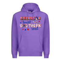 Purple American heart southern soul Premium Hoodie - texasbilliewilder