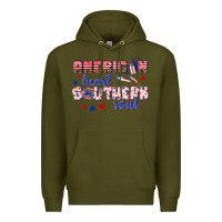 Army Green American heart southern soul Premium Hoodie - texasbilliewilder