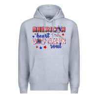 Heather Grey American heart southern soul Premium Hoodie - texasbilliewilder