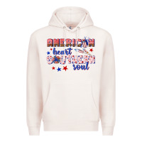 Pale Pink American heart southern soul Premium Hoodie - texasbilliewilder