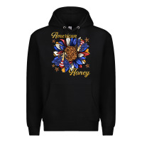 Black American honey with bee Premium Hoodie - texasbilliewilder