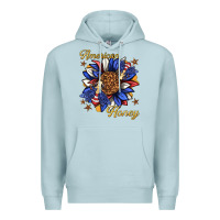 Blue Mist American honey with bee Premium Hoodie - texasbilliewilder