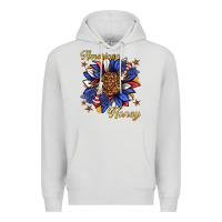 Dove Grey American honey with bee Premium Hoodie - texasbilliewilder