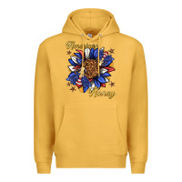 Mustard American honey with bee Premium Hoodie - texasbilliewilder