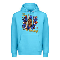 Ocean Blue American honey with bee Premium Hoodie - texasbilliewilder