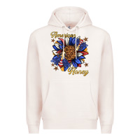 Pale Pink American honey with bee Premium Hoodie - texasbilliewilder