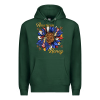Sports Green American honey with bee Premium Hoodie - texasbilliewilder