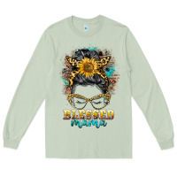 Matcha blessed mama messy bun Long Sleeve Tee - BarkalooDesign