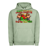Pigment Oil Green juneteenth free ish since 1865 Urban Hoodie - texasbilliewilder