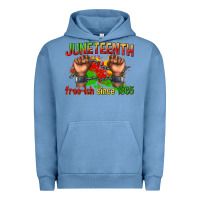 Pigment Pebble Blue juneteenth free ish since 1865 Urban Hoodie - texasbilliewilder