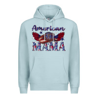 Blue Mist American mama with cowboy Premium Hoodie - texasbilliewilder