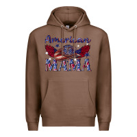 Chestnut American mama with cowboy Premium Hoodie - texasbilliewilder