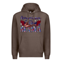 Coffee American mama with cowboy Premium Hoodie - texasbilliewilder