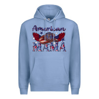Colony Blue American mama with cowboy Premium Hoodie - texasbilliewilder