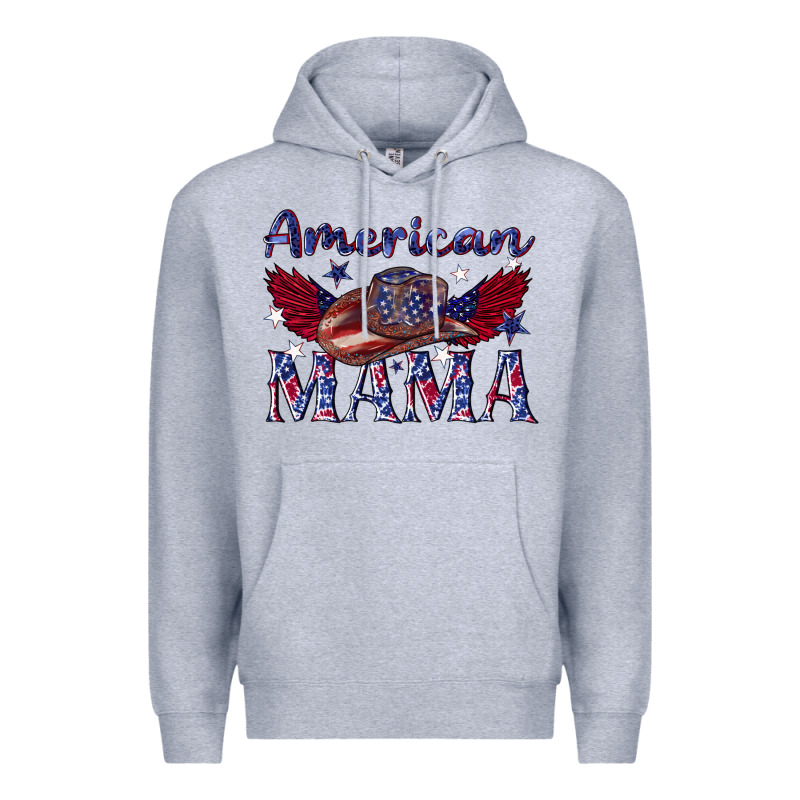 American Mama With Cowboy Premium Hoodie by texasbilliewilder | Teevron