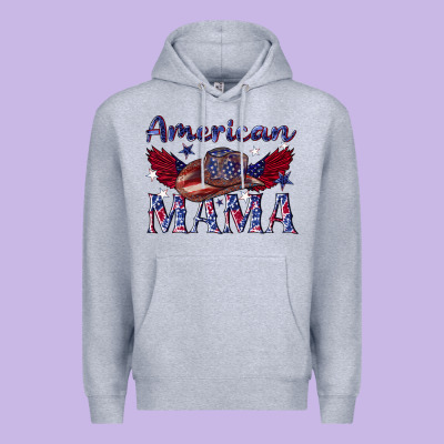 American Mama With Cowboy Premium Hoodie Designed By Texasbilliewilder