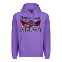 Purple American mama with cowboy Premium Hoodie - texasbilliewilder
