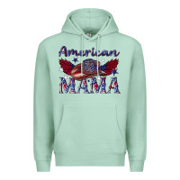Seafoam American mama with cowboy Premium Hoodie - texasbilliewilder