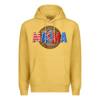 Antique Gold American mama with lightning bolt Premium Hoodie - texasbilliewilder