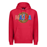 Cardinal American mama with lightning bolt Premium Hoodie - texasbilliewilder