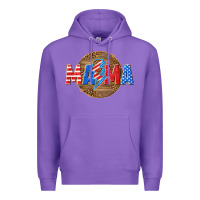 Purple American mama with lightning bolt Premium Hoodie - texasbilliewilder