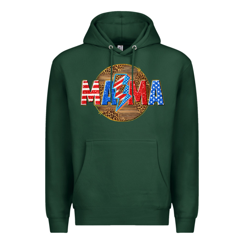 American Mama With Lightning Bolt Premium Hoodie by texasbilliewilder | Teevron