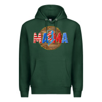 Sports Green American mama with lightning bolt Premium Hoodie - texasbilliewilder