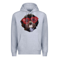 Heather Grey havanese dog with love glasses Premium Hoodie - RanaPortraitStore