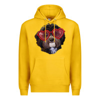 Lemon havanese dog with love glasses Premium Hoodie - RanaPortraitStore