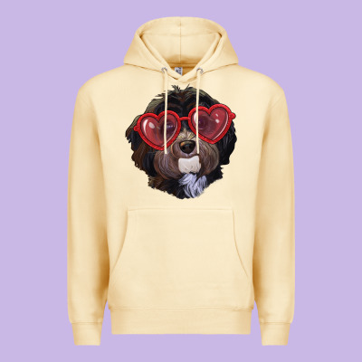 Havanese Dog With Love Glasses Premium Hoodie Designed By Ranaportraitstore