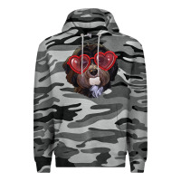 Slate Camo havanese dog with love glasses Premium Hoodie - RanaPortraitStore