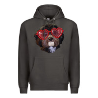 Smoke havanese dog with love glasses Premium Hoodie - RanaPortraitStore